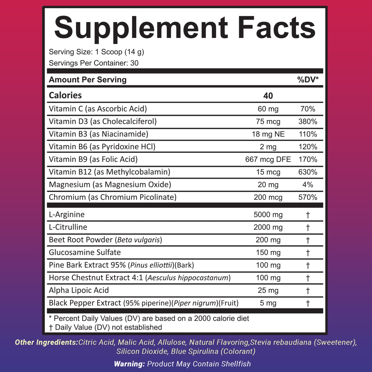 The Blood Flow Super formula Drink Powder